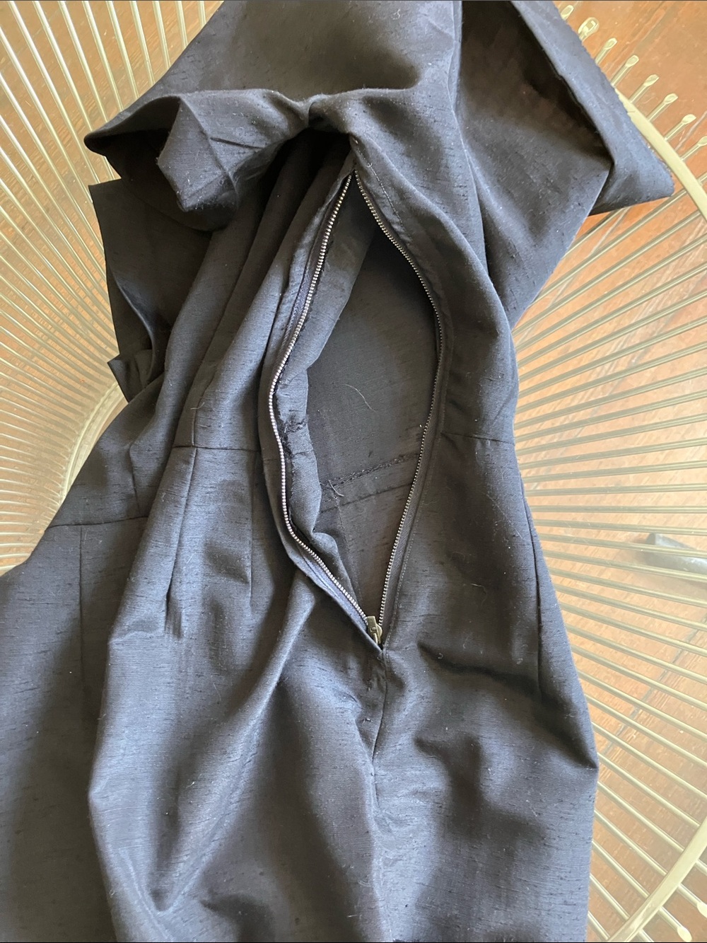Vintage 50s black fitted wiggle midi dress size small - Picture 9 of 12